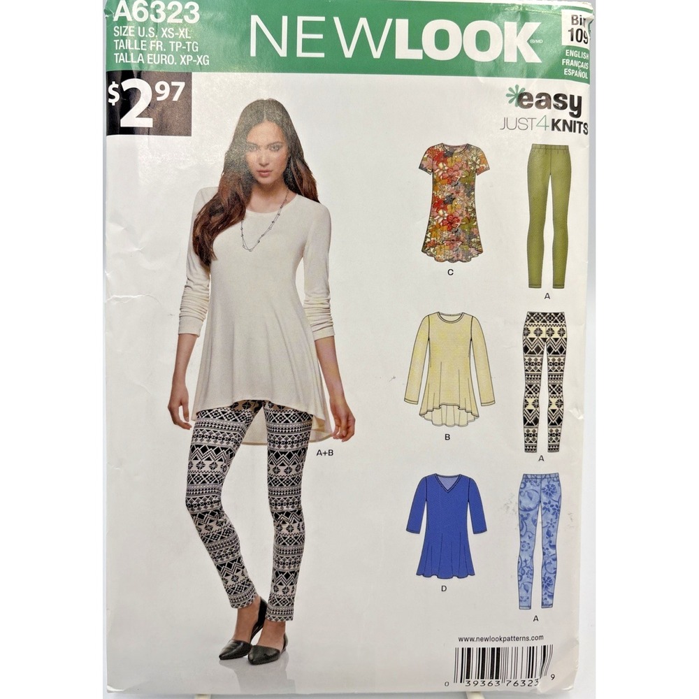 New Look Simplicity Pattern A6323 Size XS - XL Womens Top & Leggings Uncut‎